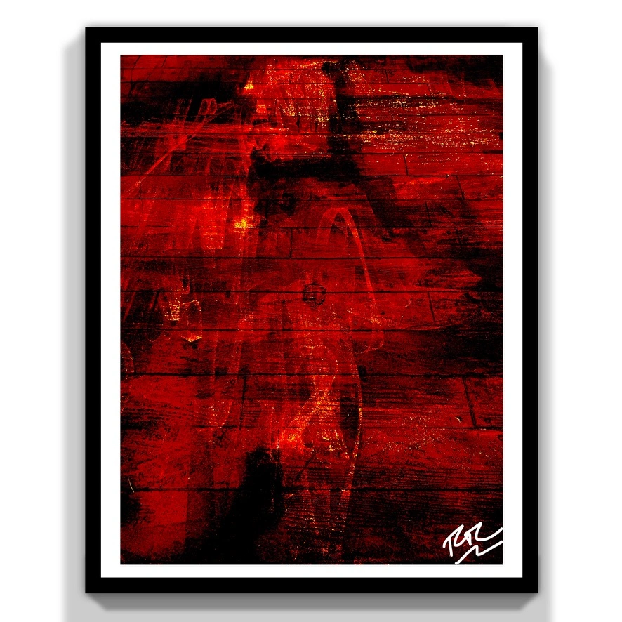 Stamped Red abstract photograph