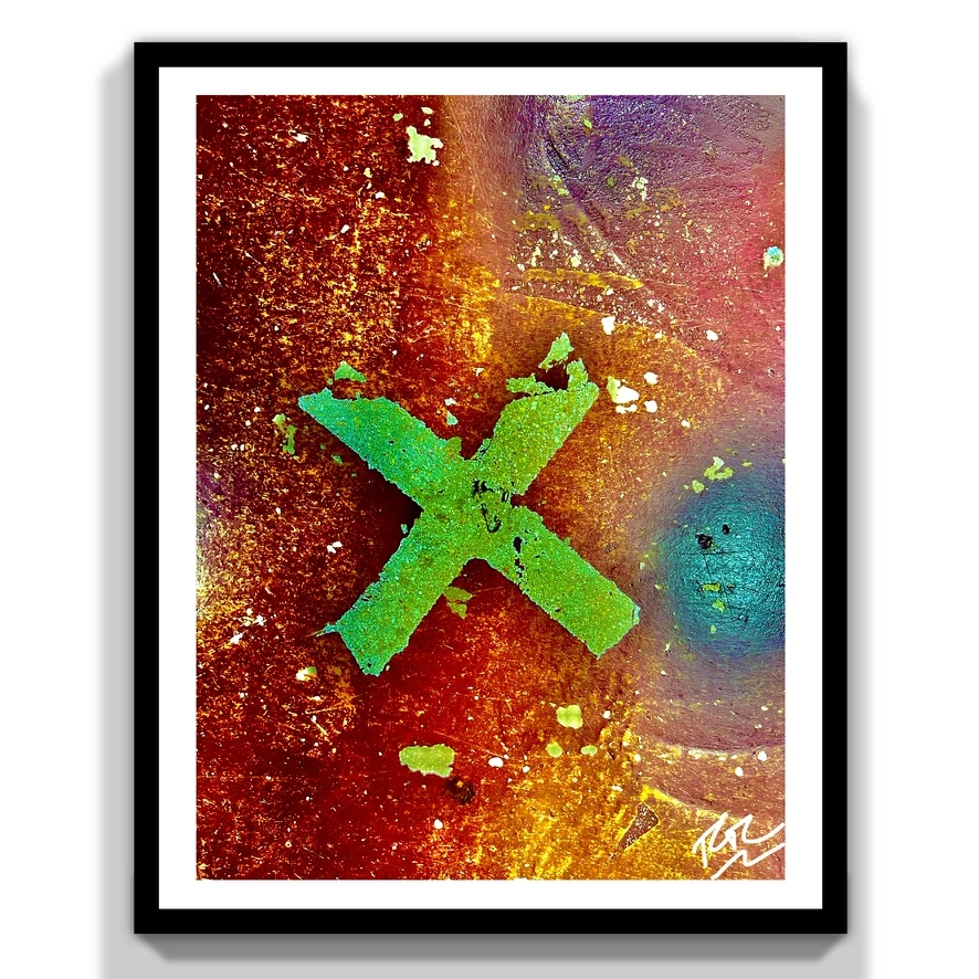 Green X abstract photograph